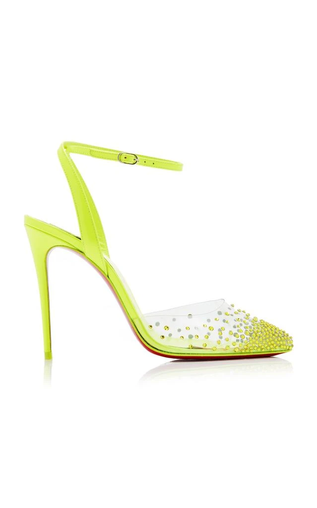 Christian Louboutin Christian Louboutin - Spikaqueen 100mm Leather and PVC Pumps - Yellow - IT 37 - Moda Operandi 1