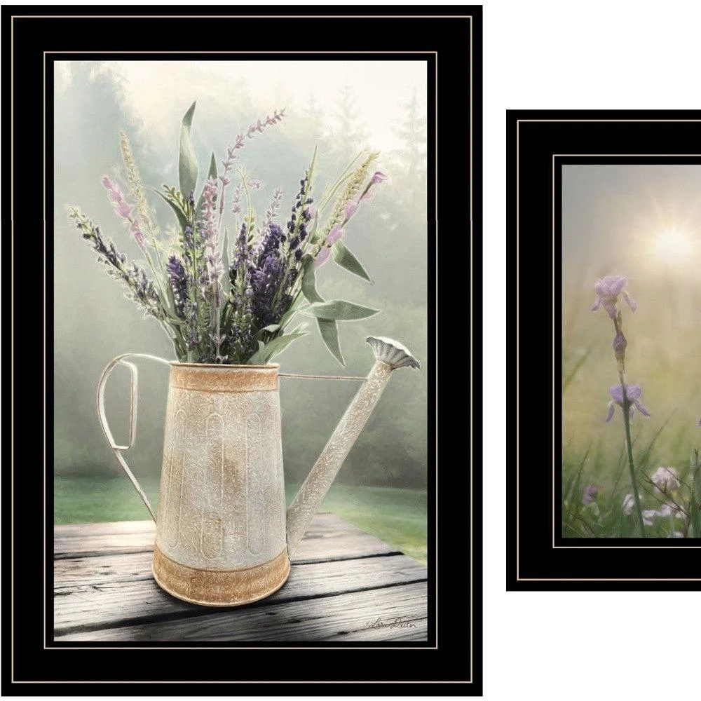 Hivvago Set Of Two Bloom Where You are Planted 2 Black Framed Print Wall Art 3
