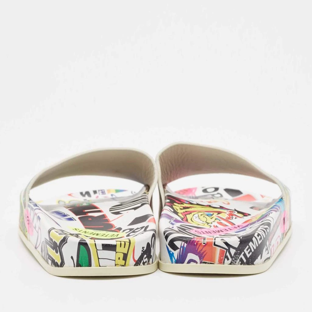 Vetements Vetements Multicolor Sticker Print Leather Pool Slides Size 36 5