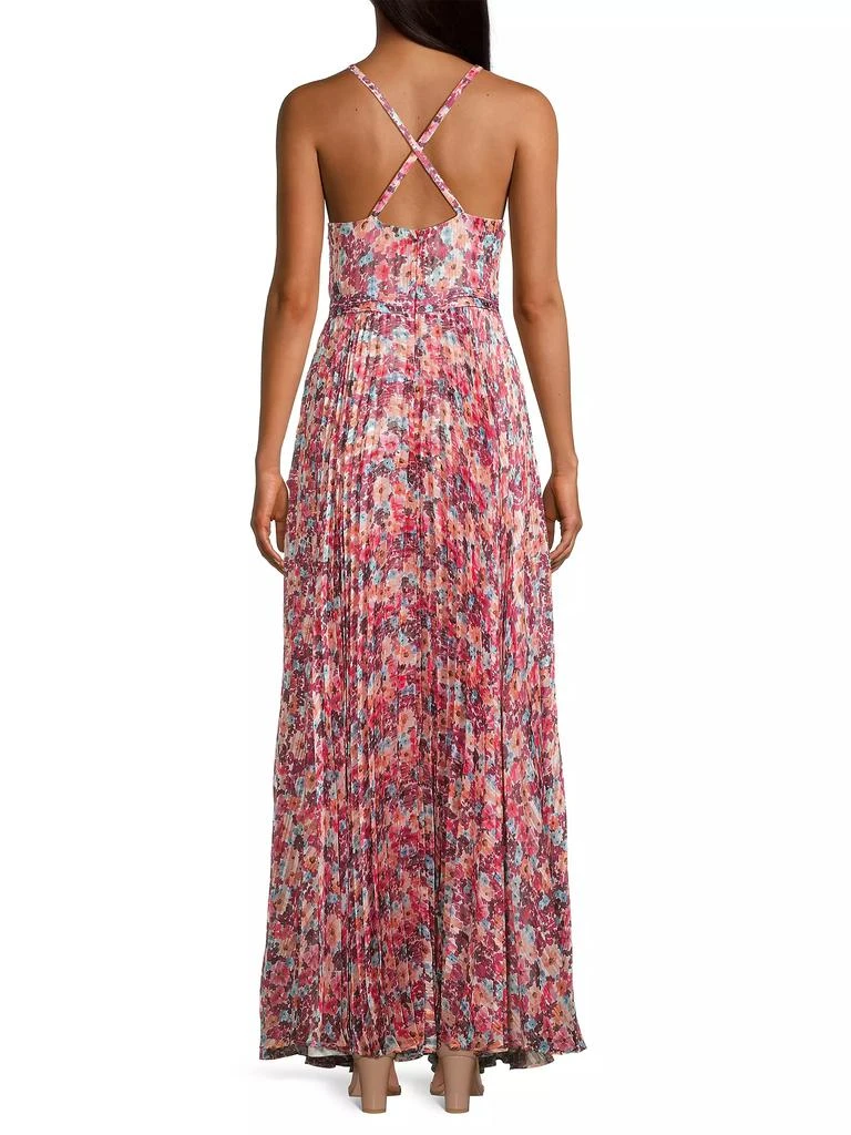 Laundry by Shelli Segal Pleated Floral Maxi Dress 5