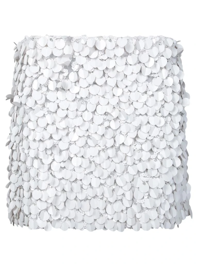 Parosh White Sequin Mini Skirt 1