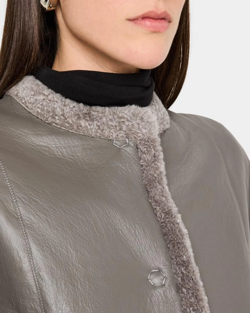 Gorski Reversible Collarless Shearling Lamb Jacket 5