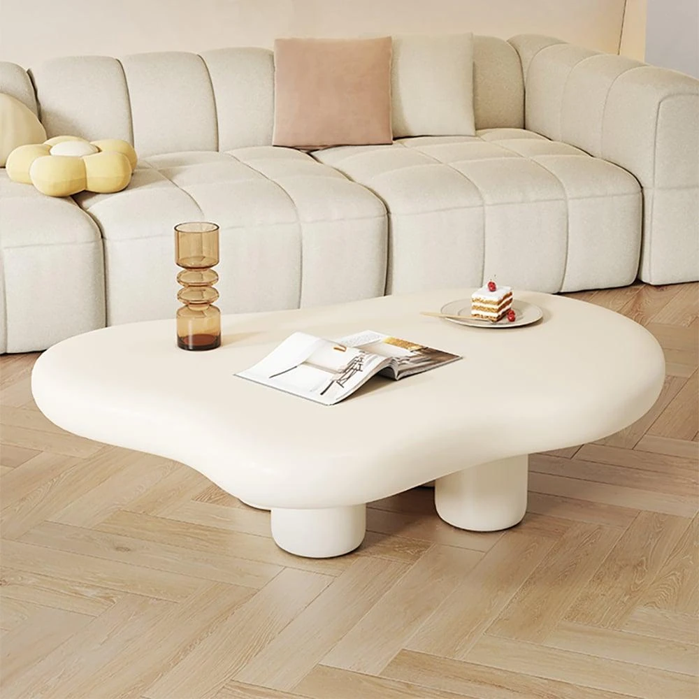 Hivvago 39" Irregular Cloud-Shaped Abstract Coffee Table 2