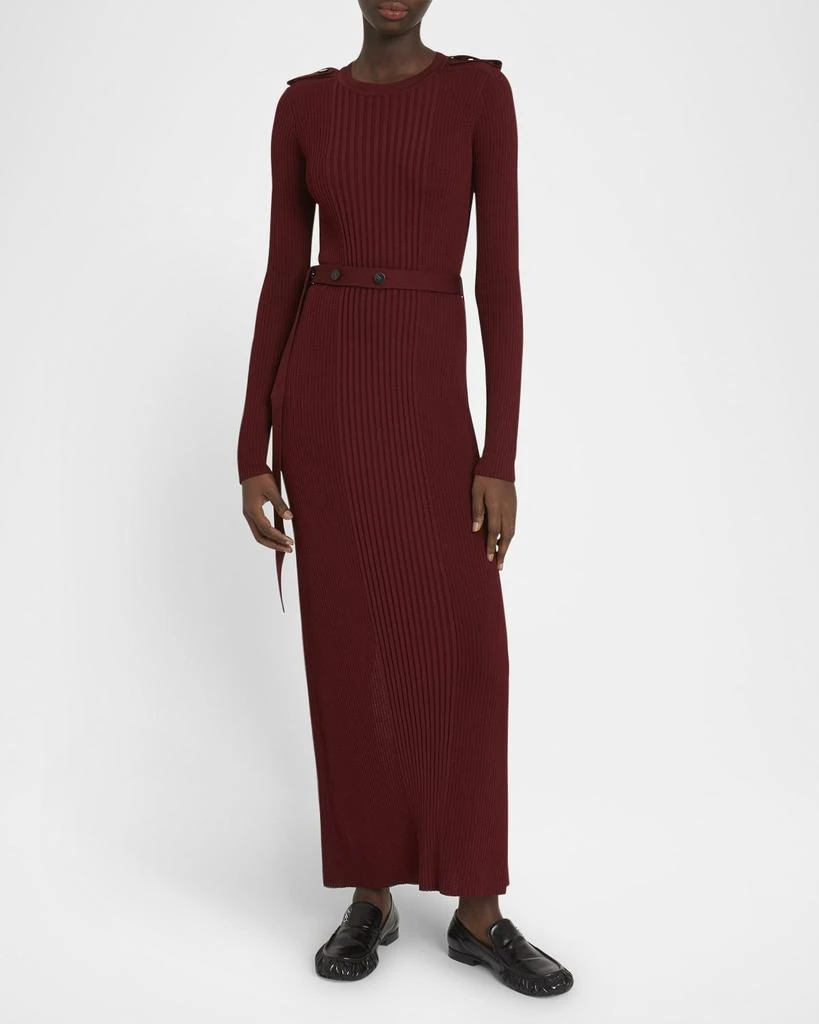 Proenza Schouler Lauryn Belted Silk-Viscose Knit Maxi Sweater Dress 4