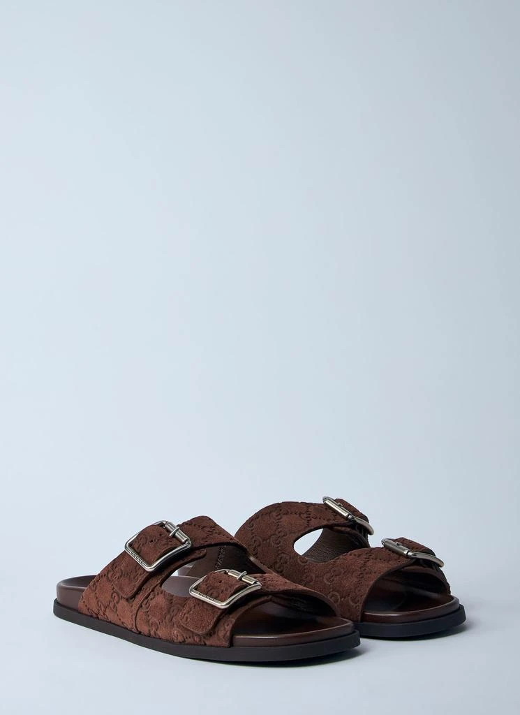 Gucci Logo Embossed Leather Slides 2