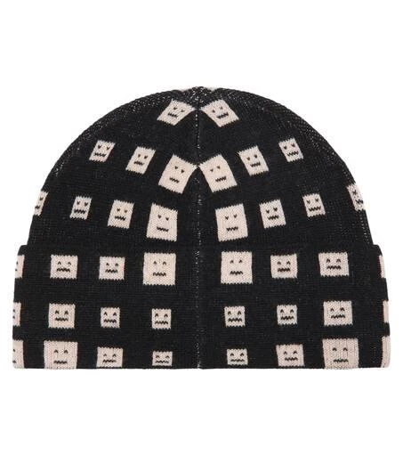 Acne Studios Face jacquard wool beanie hat 3