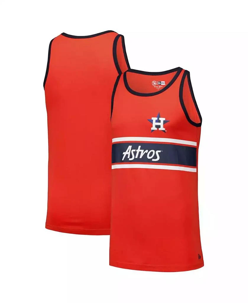 New Era Men's Orange Houston Astros Jersey Ringer Tank Top 1