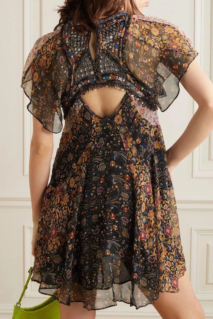 Odile embellished cutout floral-print silk-chiffon mini dress  On Sale Now  with Up to 85% Off | Discover Exclusive Deals & Savings at BeyondStyle   Authentic Isabel Marant clothing|dresses|women|cocktail and party dresses |mini