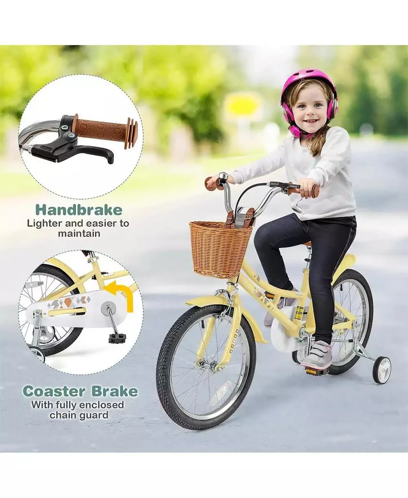 HONGGE 18 Inch Kids Bike Adjustable Bicycle with Reflectors and Bell for Children 4-8 Years Old-18 inches 7