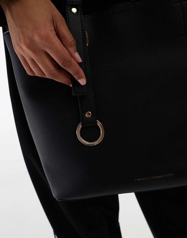 French Connection French Connection grain tote shopper bag in black 2