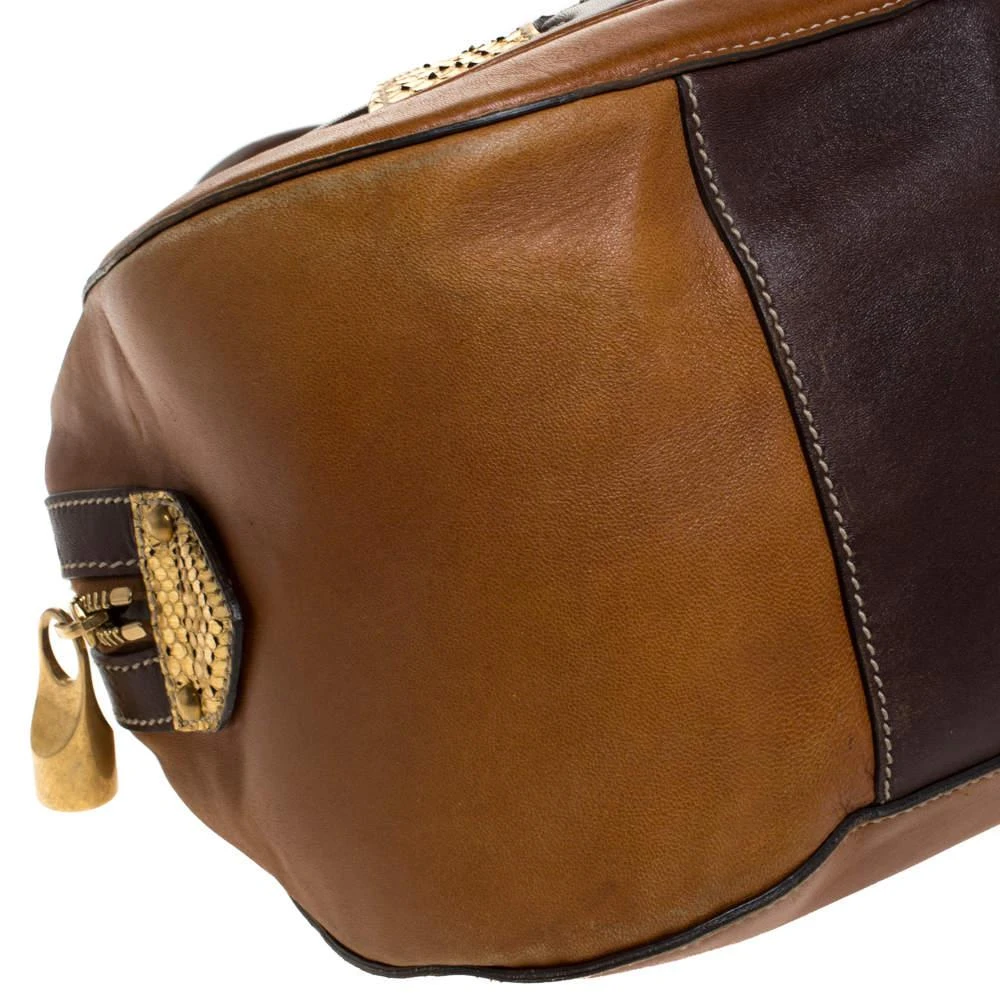 Alexander McQueen Alexander McQueen Paisley Leather and Snakeskin Hinge Turn Lock Satchel 10