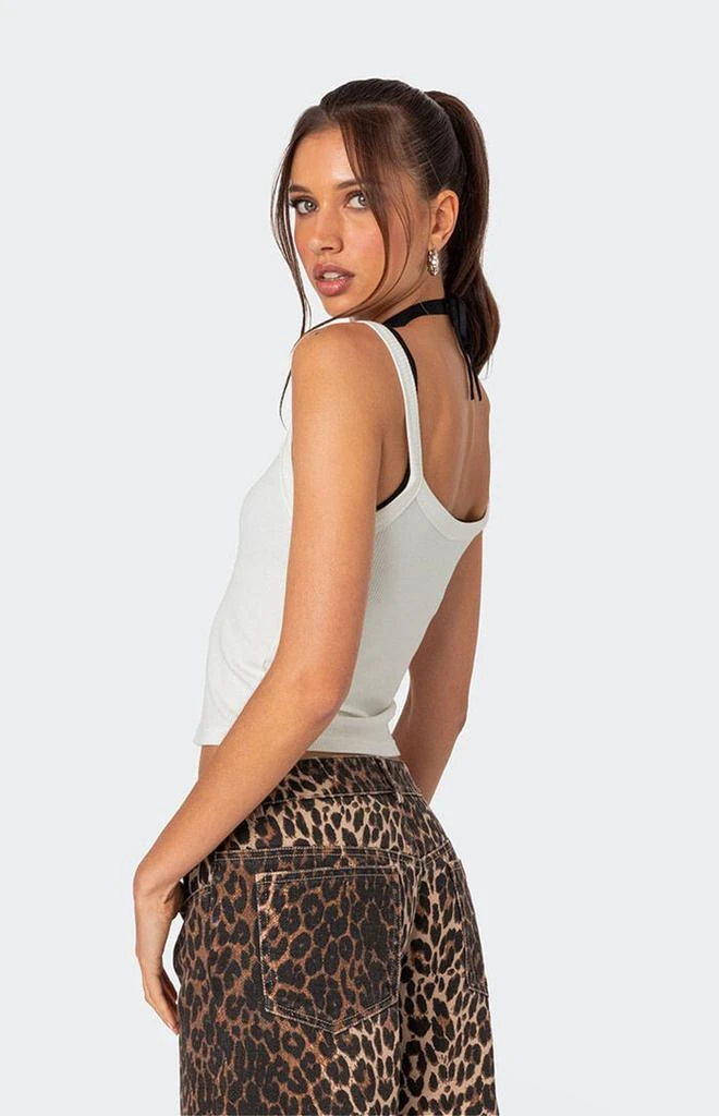 Edikted Layered Contrast Ribbed Top 4