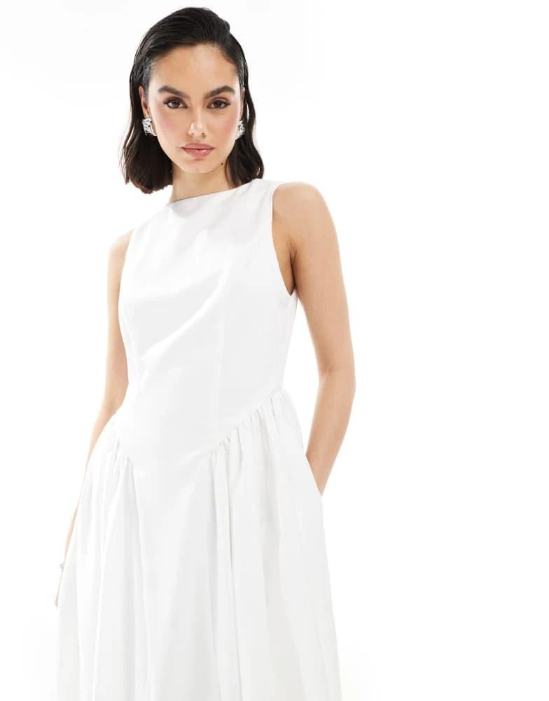 ulla johnson drop waist dress Ladies Hi-Neck Shirred Drop Waist Midaxi Dress main image 1