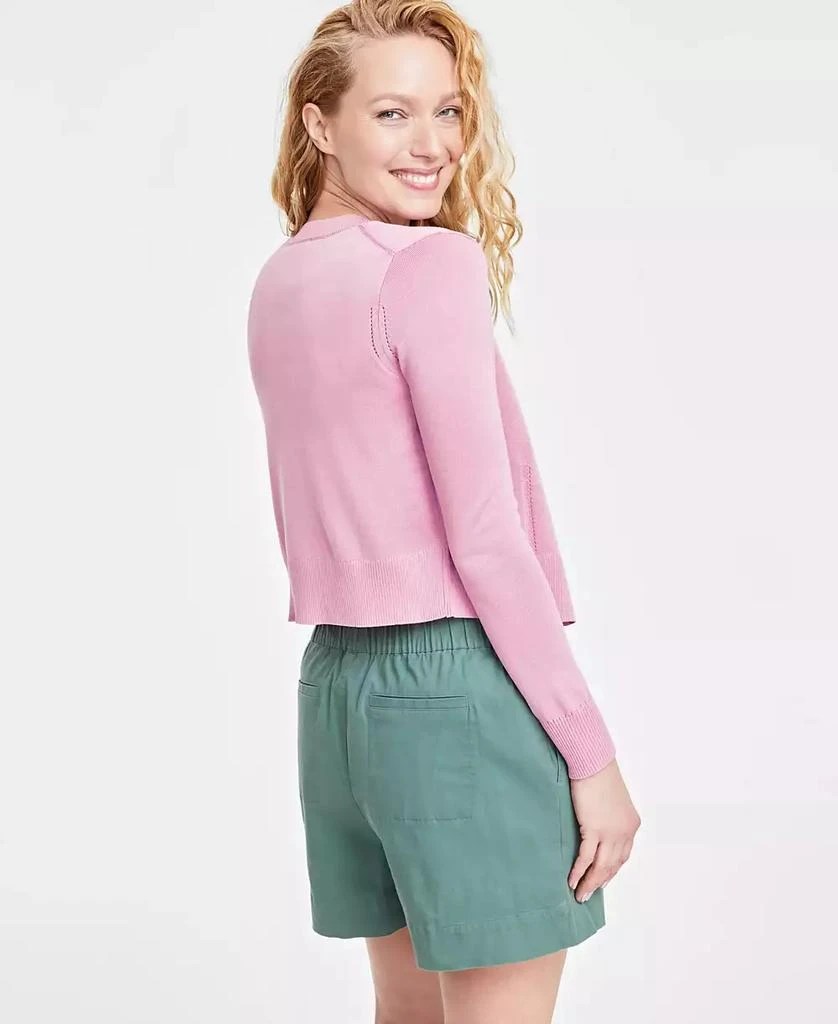 On 34th Women's Solid Crewneck Cardigan, Created for Macy's 2