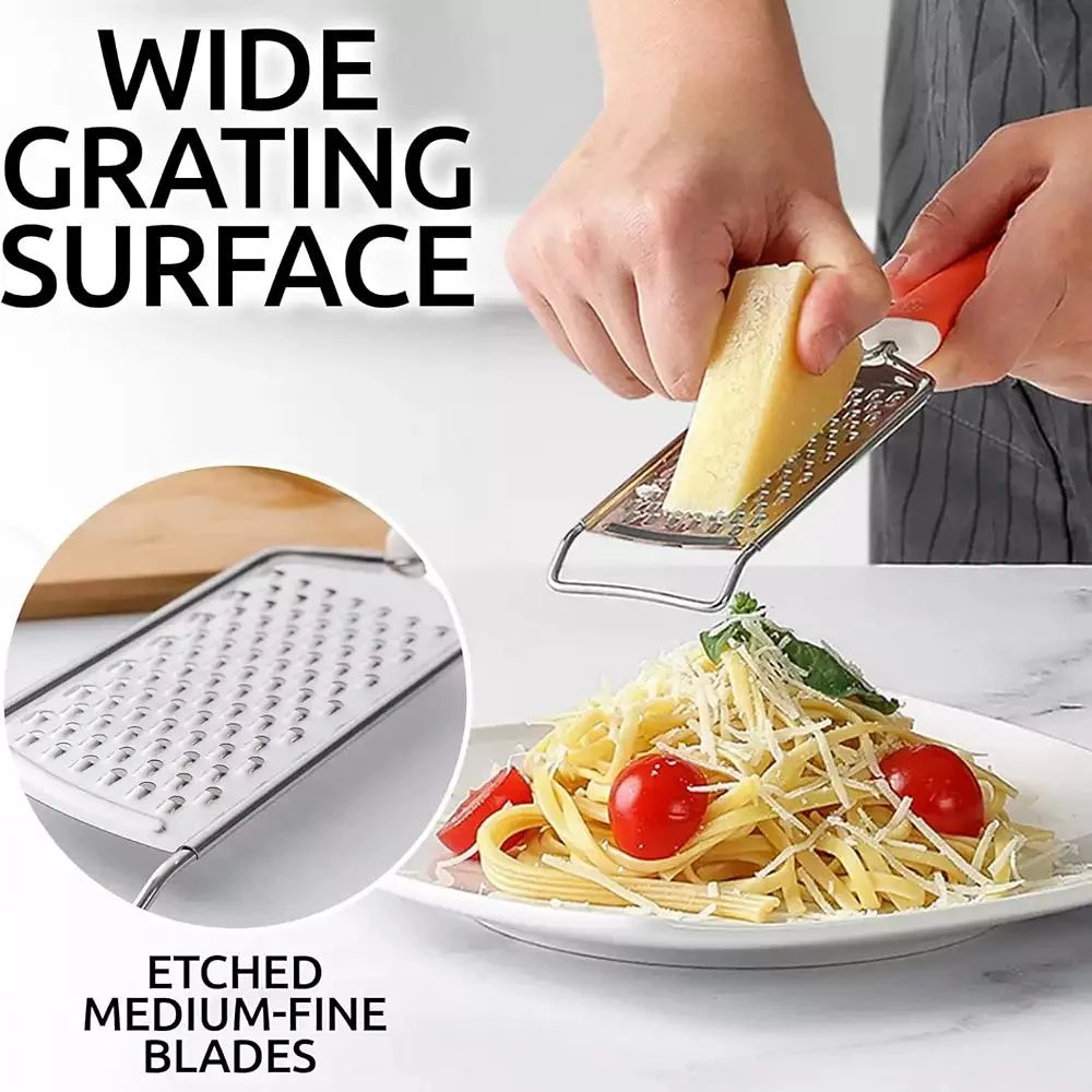 Zulay Kitchen Cheese Grater Stainless Steel - Durable Rust-Proof Metal Lemon Zester Grater With Handle 2