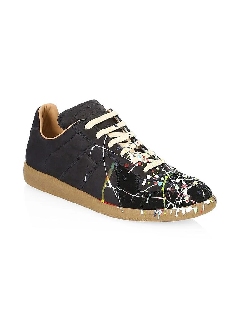 MAISON MARGIELA Replica Paint Splatter Leather Low-Top Sneakers 2