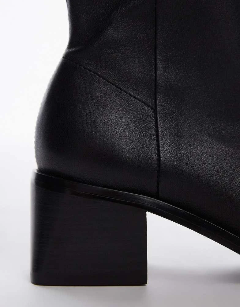 & Other Stories & Other Stories leather biker boots with square toe in brown 3