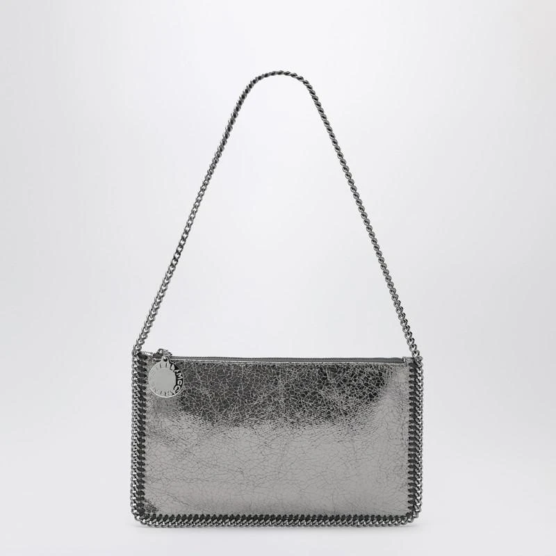Stella McCartney Falabella Grey Metallic Clutch Shoulder Bag 1