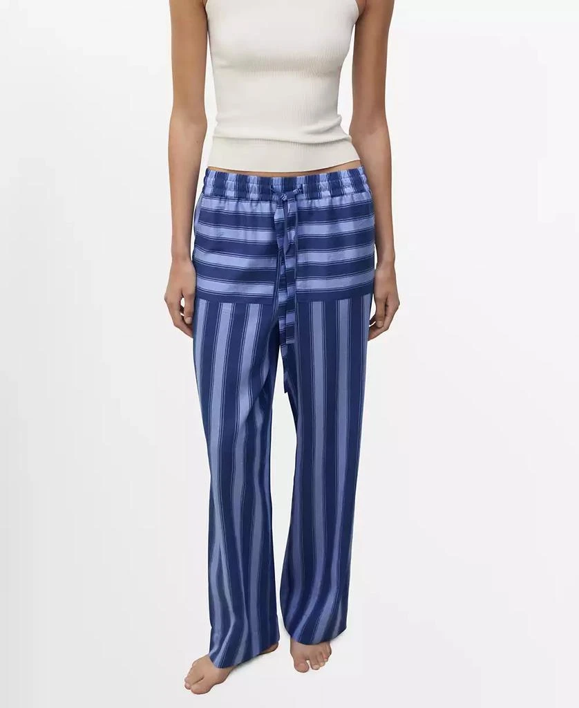 Mango Women's Two-Tone Striped Lyocell Woven Pants 1