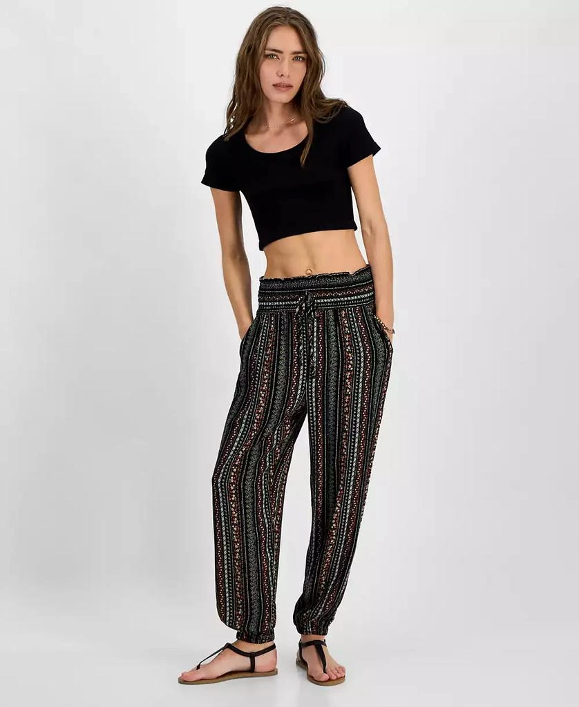 Kingston Grey Juniors' Smocked-Waist Joggers Pants 1