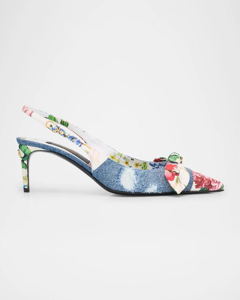 Dolce 
Gabbana Lollo Eva Floral Bow Slingback Pumps 1