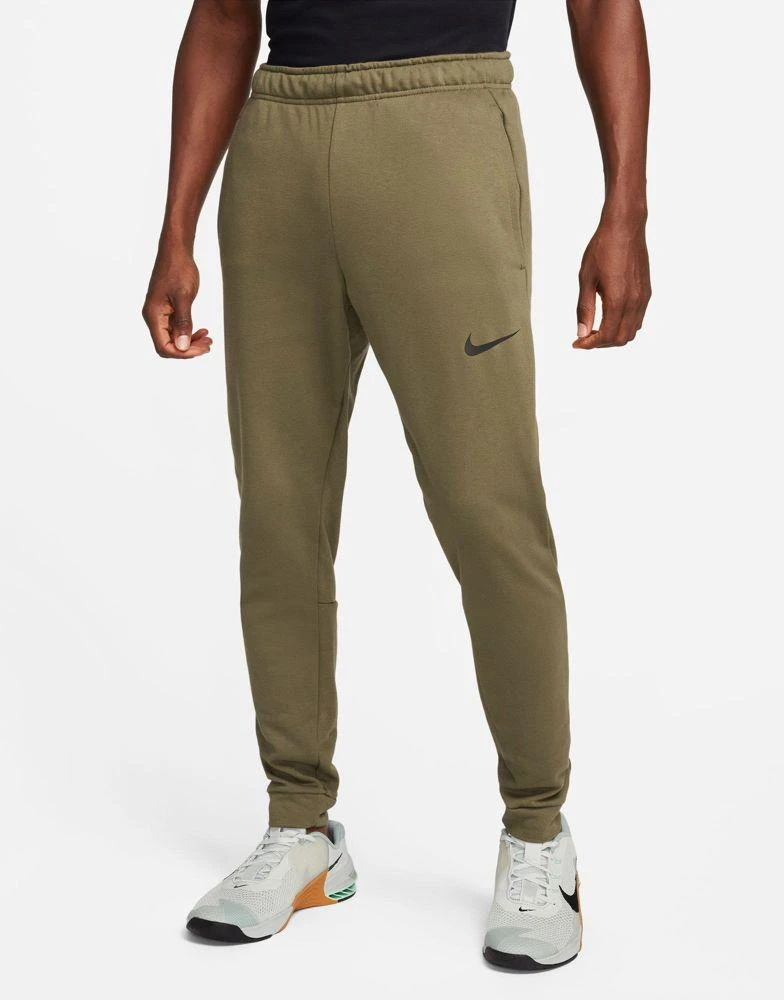 NIKE Nike Training Dri-Fit Fleece tapered jogger in khaki 1