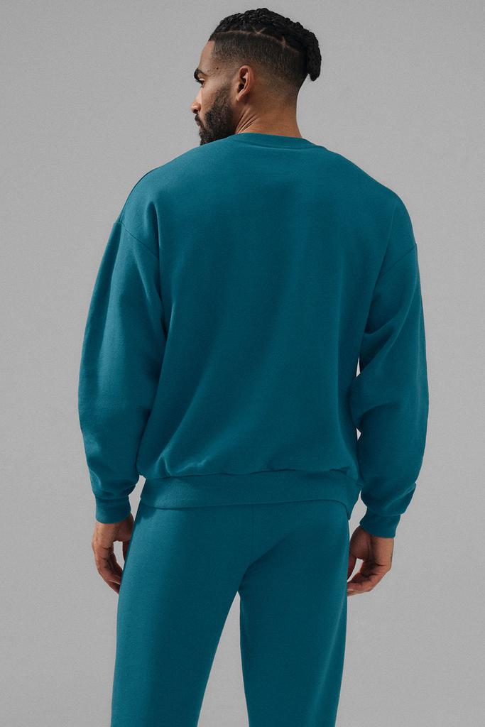 Alo Accolade Crew Neck Pullover - Oceanic Teal - Hoodies - Free
