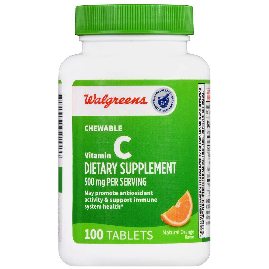 Walgreens Chewable Vitamin C 500 mg Tablets Natural Orange 2