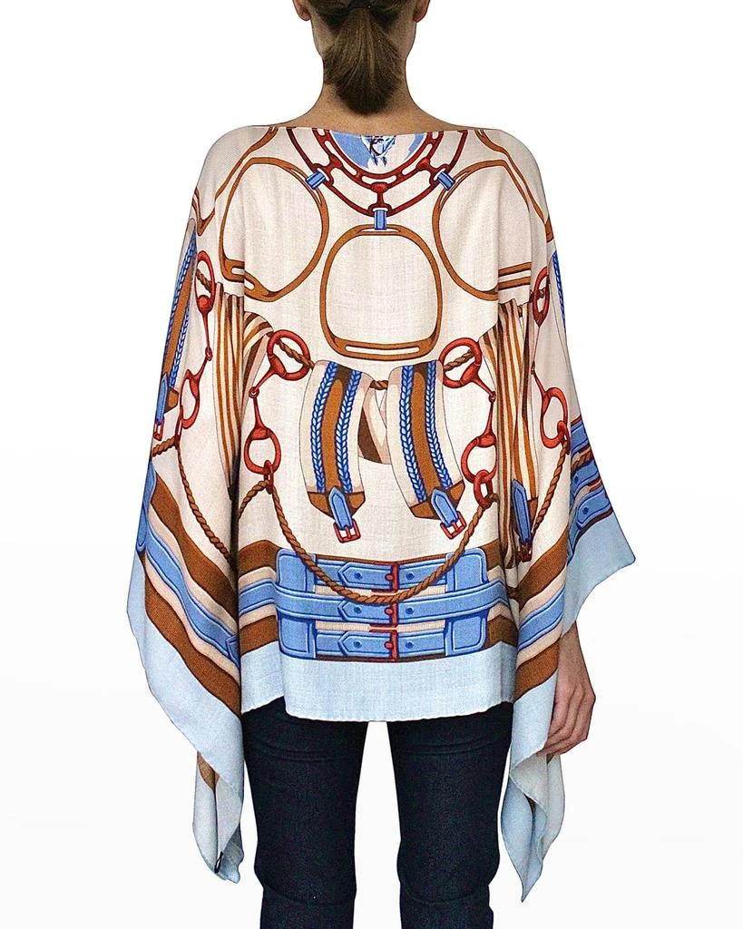 Rani Arabella Printed Cashmere-Blend Scarf Poncho 3