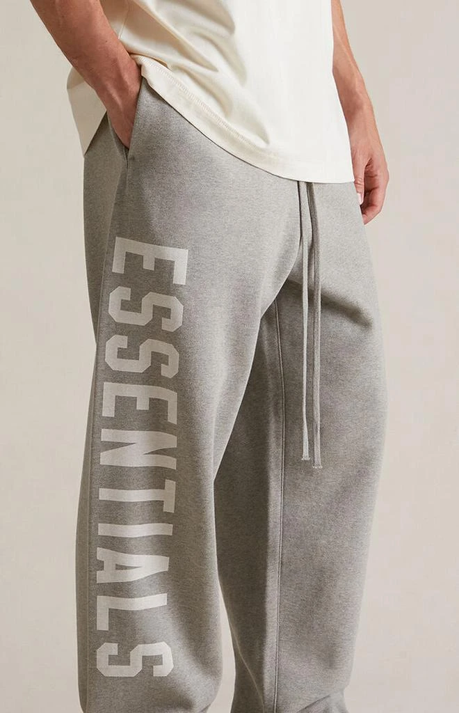 Essentials Dark Heather Oatmeal Fleece Relaxed Sweatpants 5