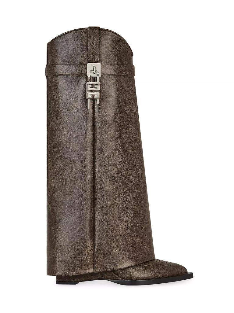 Givenchy Shark Lock Cowboy Boots In Leather 1