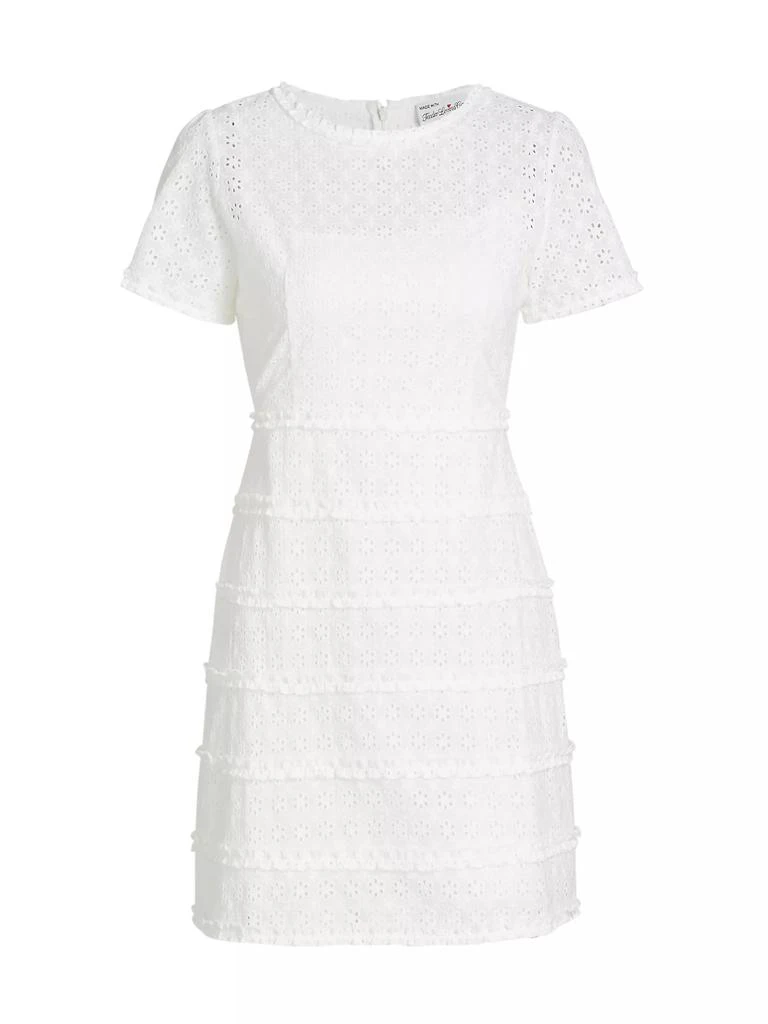 HVN Mini Natalie Eyelet-Embroidered Minidress 1