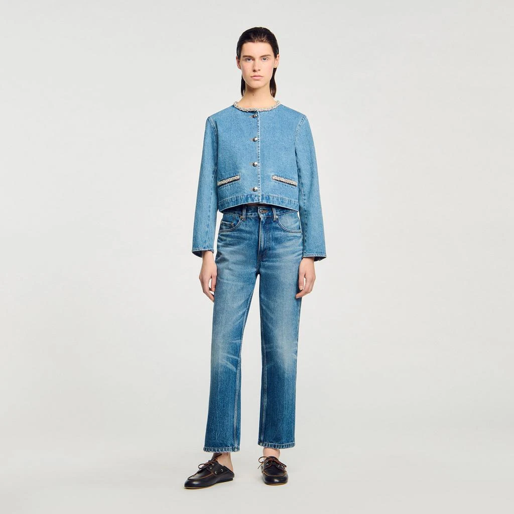 Sandro Rhinestone denim jacket 1