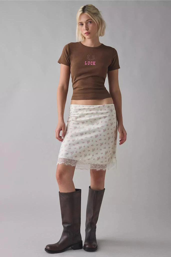 Urban Outfitters Good Luck Horseshoe Diamanté Graphic Baby Tee 3