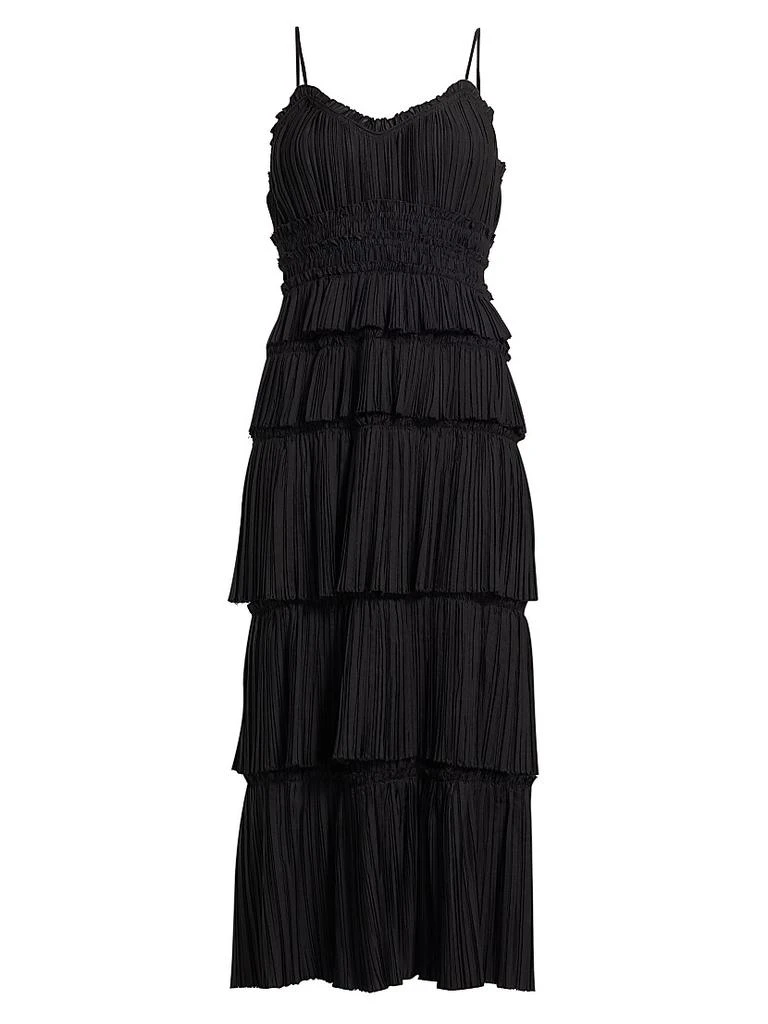 Sea Plissé Ruffled Midi-Dress 1