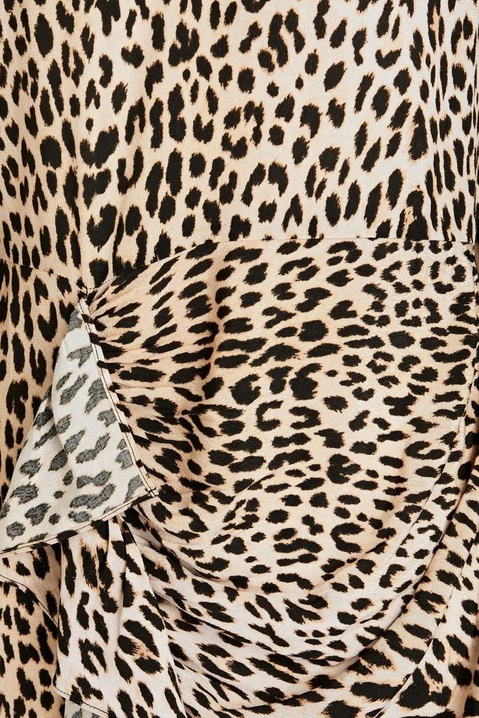 Maje Ruffled leopard-print crepe mini dress 4