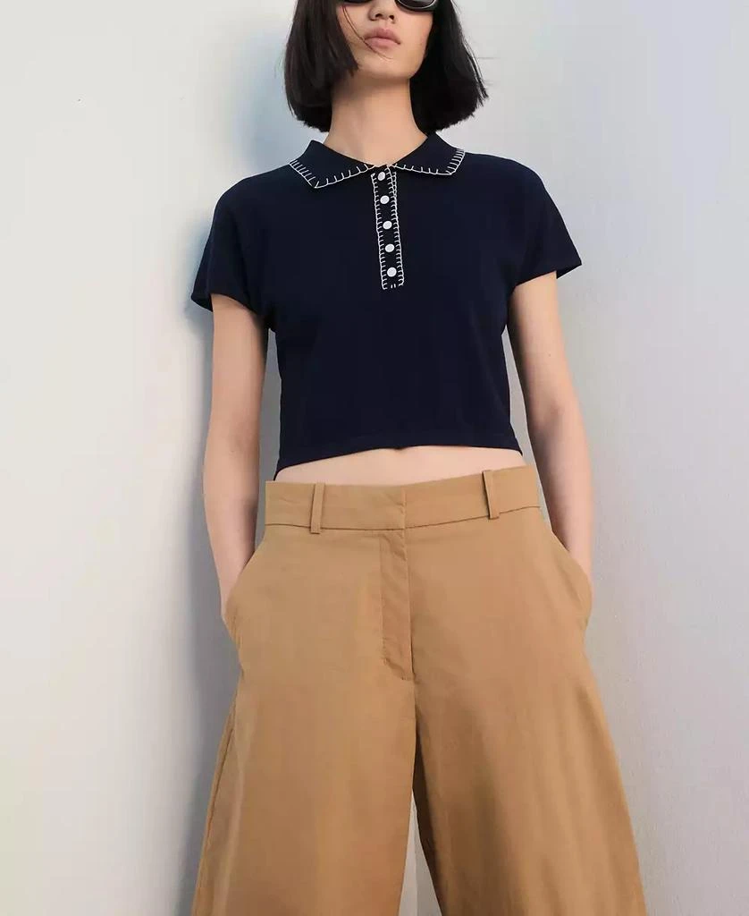 Mango Women
s Stitching Detail Polo Neck Sweater