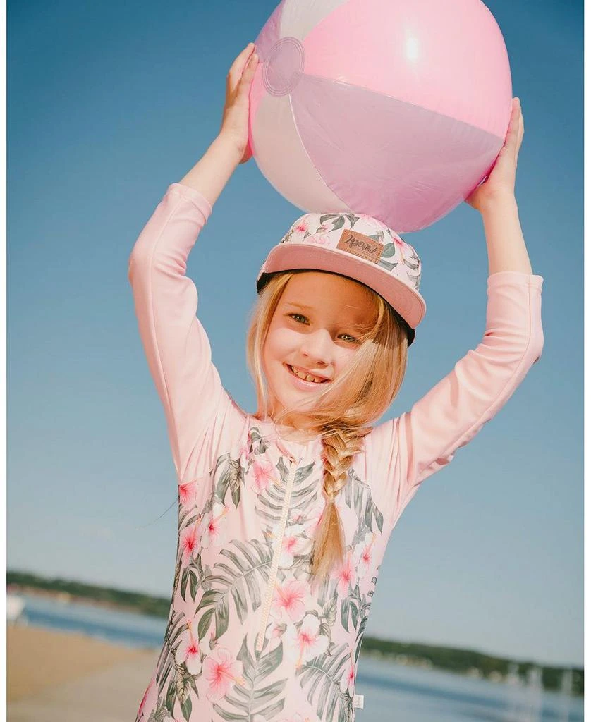 Deux par Deux Girls
 One-Piece Long Sleeve Hibiscus Rashguard - Little Kid 2