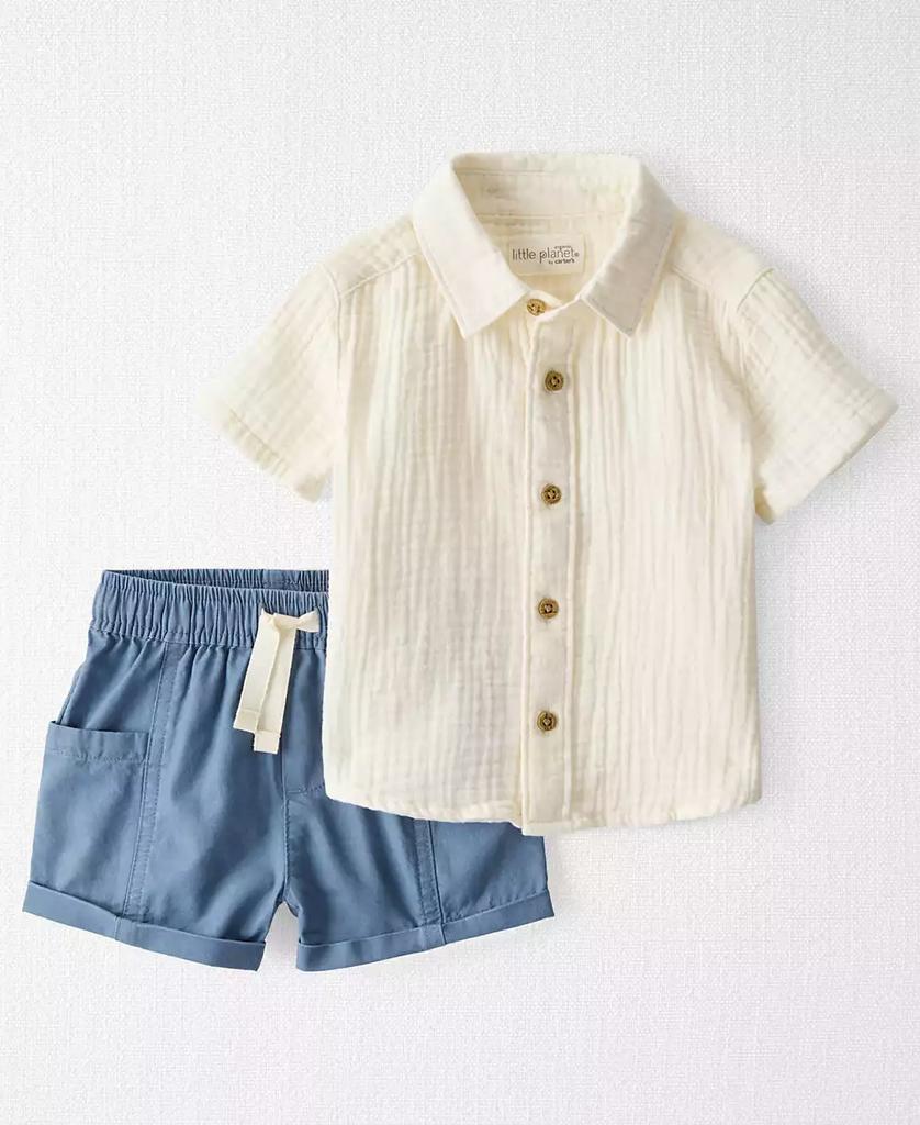 Carter's Baby Boys 2-Pc. Organic Cotton Gauze Shirt & Shorts Set