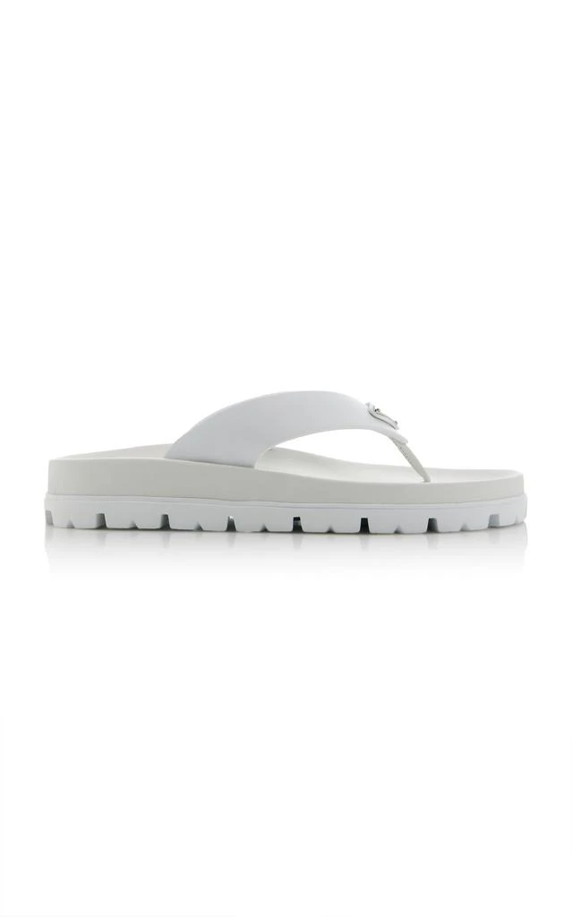 Prada Prada - Leather Flip-Flop Sandals                - White - IT 36 - Moda Operandi 1