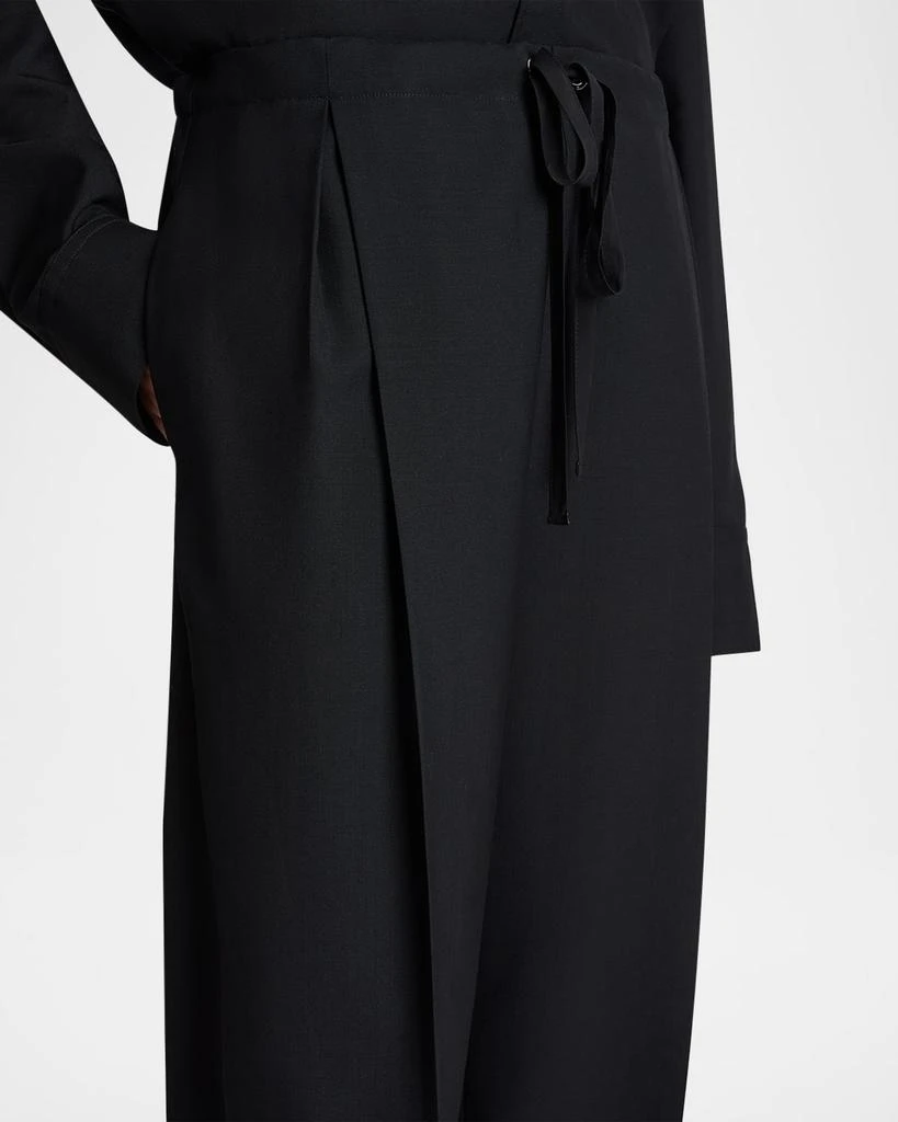 Khaite Trenton Pleated Straight-Leg Pull-On Pants 7