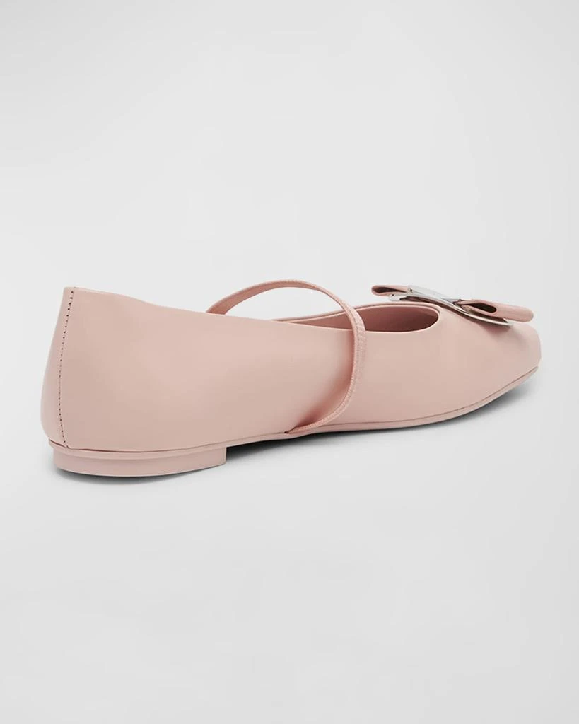 Salvatore Ferragamo Zina Leather Bow Mary Jane Ballerina Flats 4