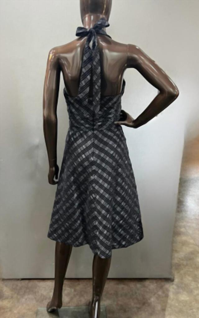 Donna Ricco Donna Ricco - Taffeta Plaid Halter Cocktail Dress