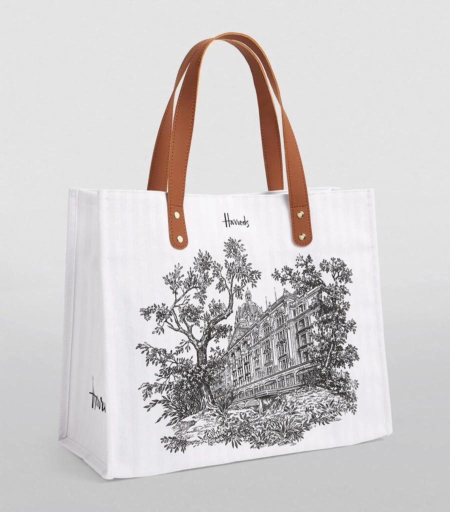 Harrods Toile Building Illustration Shopper Bag 3