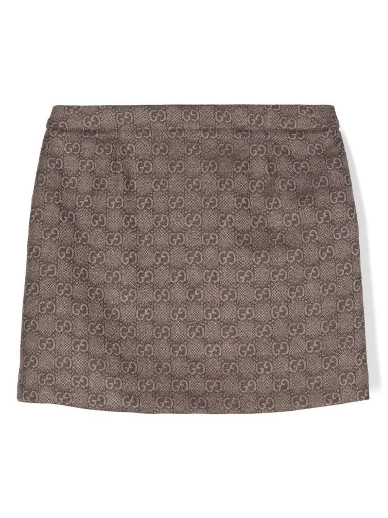 Gucci Gucci Kids GG Supreme-Patterned Straight Hem Skirt 1