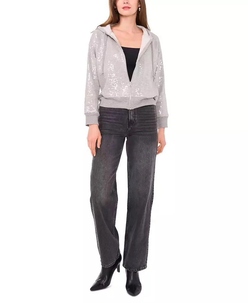 1. State Women's Full-Zip Hooded Long-Sleeve Sequin Hoodie 3