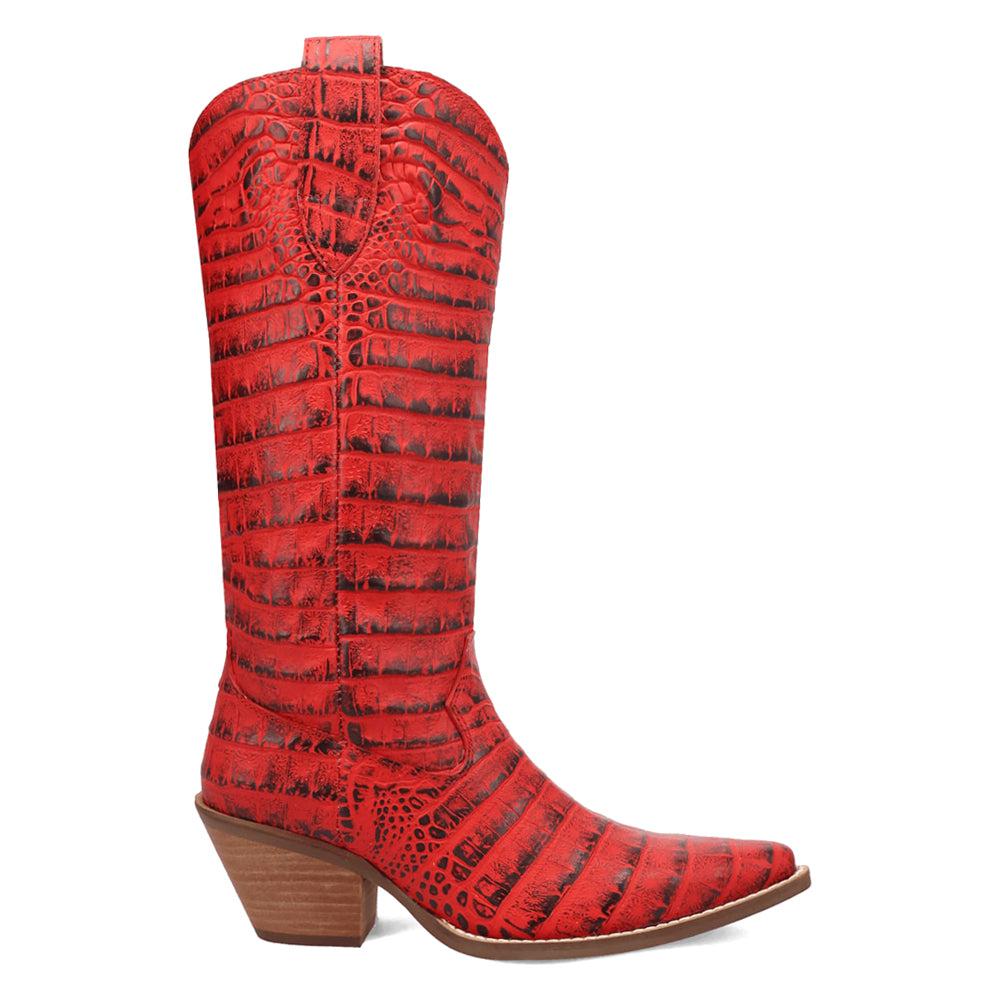 Dingo Ozzie Croc Embossed Snip Toe Cowboy Boots