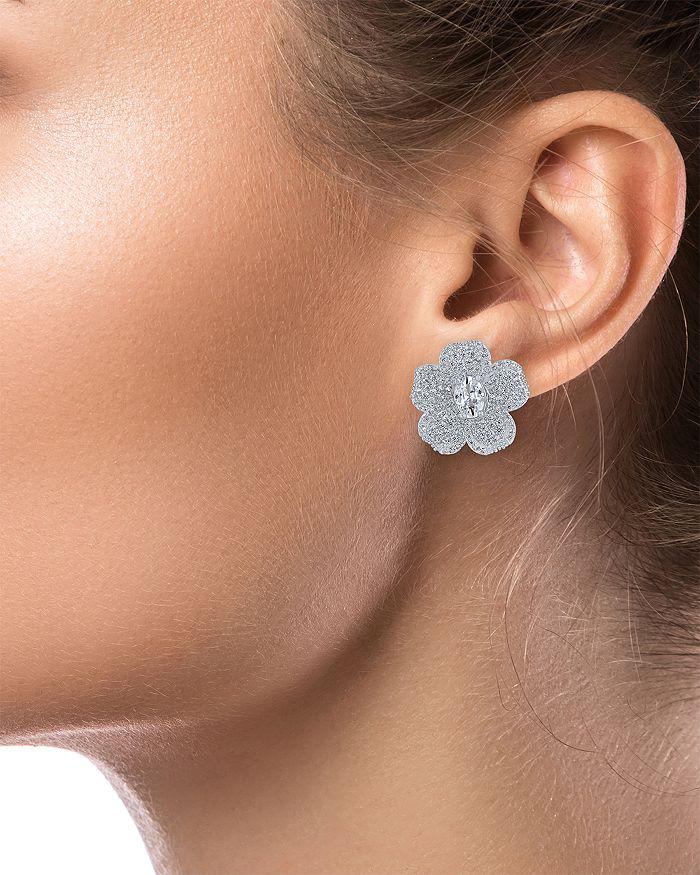 Kenneth Jay Lane Pavé Flower Button Earrings
