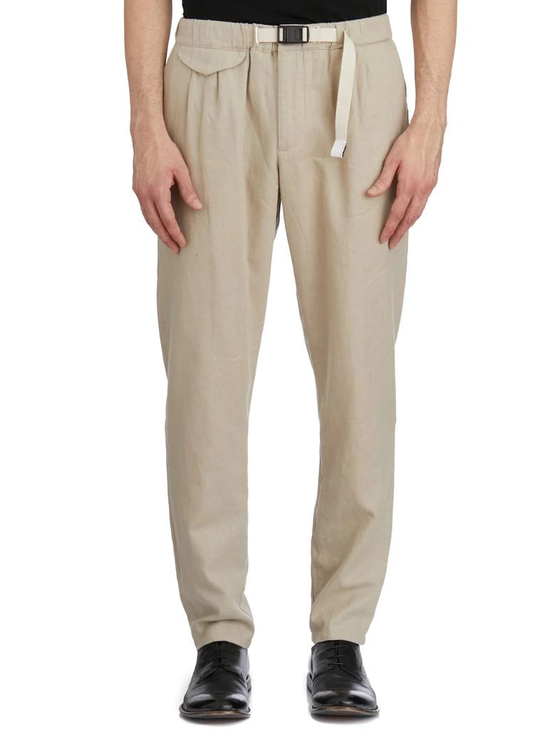 WHITE SAND LINEN AND COTTON TROUSERS 1