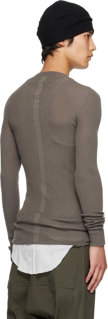Rick Owens Gray Concordians Ribbed Round Neck Sweater 3